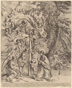 Das Jesuskind, das das Kreuz umarmt (Der Traum von Joseph)