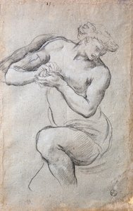 Männliche Figur, Studie für Bacchus im Silberzeitalter-Fresko von Pietro da Cortona