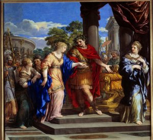 Cäsar setzt Kleopatra wieder auf den Thron von Ägypten von Pietro da Cortona