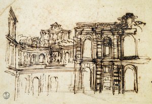 Studie für das Theater im Palazzo Pitti in Florenz von Pietro da Cortona