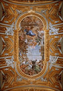 Die Jungfrau erscheint dem heiligen Philipp Neri während des Kirchenbaus (Detail)