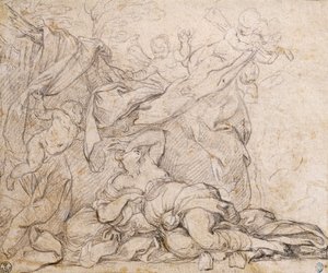 Venus, Studie für Triumph der göttlichen Vorsehung, Fresko an der Decke im Saal des Palazzo Barberini, Rom von Pietro da Cortona