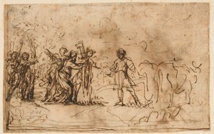 Cincinnatus vom Feld gerufen, Studie für die "Storia di Cincinnato," Galerie der Villa Sacchetti (jetzt Chigi), Castelfusano