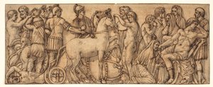 Fries von einem römischen Sarkophag(?) von Pietro da Cortona