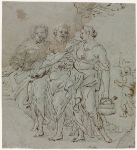 Lot und seine Töchter recto Skizze für Lot und seine Töchter verso, 1600er Jahre