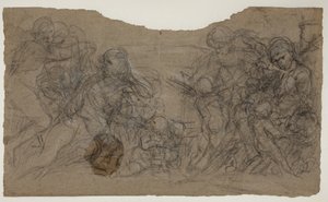 Skizzen für Figurengruppen von Pietro da Cortona