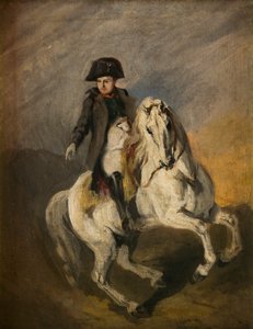 Napoleon auf einem grauen Pferd von Piotr Michalowski