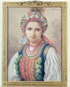 Krakauer Braut, 1917 (Pastell auf Karton) von Piotr Stachiewicz