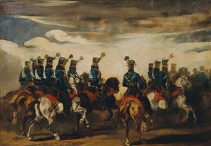 Österreichische blaue Husaren von Piotr von Michalowski