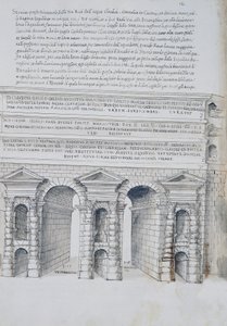 Porta Maggiore in Rom, Zeichnung, aus Römische Antiquitäten, von Pirro Ligorio (1513-1583) von Pirro Ligorio