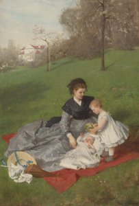 Mutter und Kinder von Pál Szinyei Merse