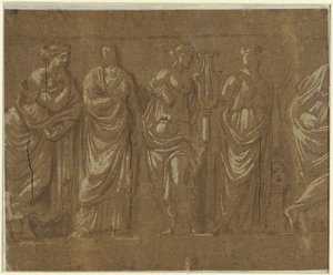 Reihe von Musen von Polidoro da Caravaggio (possibly)