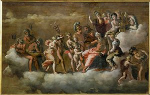 Psyche im Olymp empfangen von Polidoro da Caravaggio