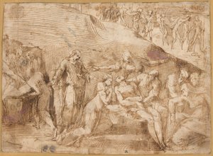 Die Beweinung Christi (recto und verso) von Polidoro da Caravaggio