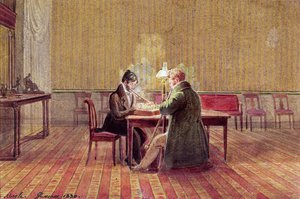 Adam Bernard Mickiewicz (1798-1855) spielt Schach mit einem Freund, 1830