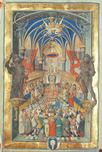 Thronbesteigung des Königs von Polen aus dem Pontifikale von Bischof Erasmus Ciolek, ca. 1510 von Polish School