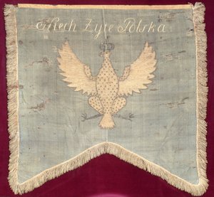 Fahne aus der Zeit des Tadeusz-Kosciuszko-Aufstands (1746-1817) im Jahr 1794 von Polish School