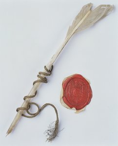 Federkiel und Wachssiegel, 1802