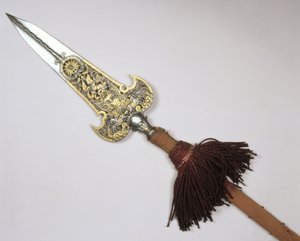 Speer der Wache von König Ludwig XIV. (1638-1715) von Frankreich (Stahl & Gold in Holz)