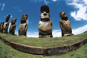 Moai-Statuen, Rapa Nui Nationalpark, Osterinsel, Chile