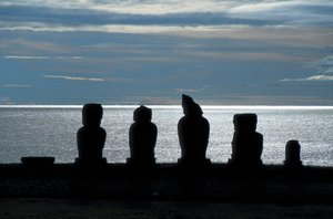 Moai-Statuen, Rapa Nui Nationalpark, Osterinsel, Chile