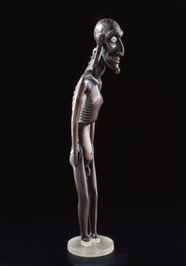 Holzfigur in Form eines Mannes geschnitzt, von der Osterinsel, vor 1894 (Holz & Obsidian) von Polynesian School