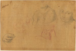 Skizzen von Köpfen und Händen von Pompeo Batoni
