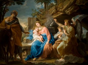 Die Rast auf der Flucht nach Ägypten, ca. 1740-49 von Pompeo Girolamo Batoni