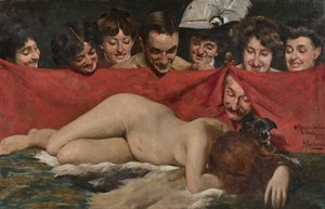 Das Guckloch Les voyeurs, 1912 von Pompeo Massani