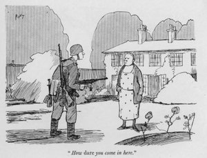 "Wie wagst du es, hier hereinzukommen" (Lithographie) von Pont