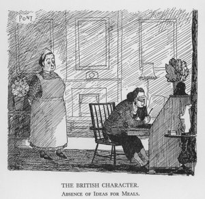 Der britische Charakter, Mangel an Ideen für Mahlzeiten von Pont