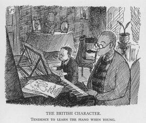Der britische Charakter, Neigung, in jungen Jahren Klavier zu lernen (Litho)