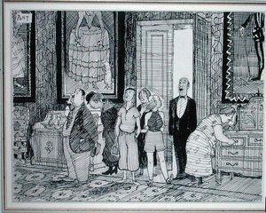 Der britische Charakter: großes Interesse an historischen Häusern, Illustration aus Punch, veröffentlicht am 8. Juli 1936