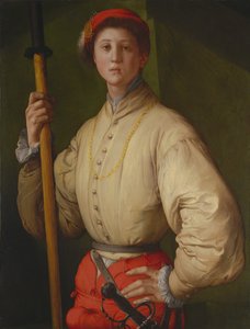 Porträt eines Hellebardenträgers Francesco Guardi, 1528-1530 von Jacopo Pontormo