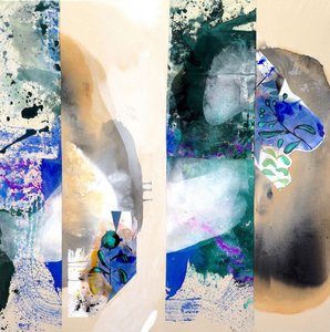 Abstrakte Blau-Grün-Schichten