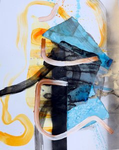 Dynamisches Blau-Orange Abstrakt