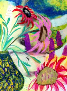 Lebendige Abstrakte Blumen von Poonam Choudhary