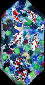 Lebhafter Koi-Teich