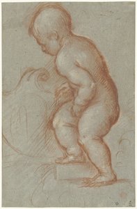 Putto mit einem Wappenschild