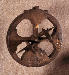Ein Astrolabium, ein astronomisches Messinstrument, das von Seefahrern verwendet wird. Hergestellt in Portugal, 1648