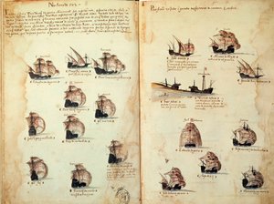 Manuskriptseite: Denkwürdigkeiten der Armadas von Portugal unter König Manuel I. (1469-1521) von Portuguese School