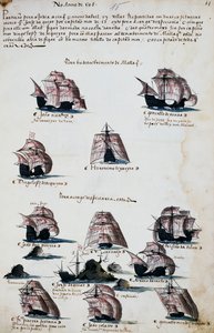 Schiffe von Seeexpeditionen zur Entdeckung von Malakka von Portuguese School