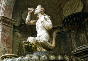 Tritonbrunnen, Santuário de Nossa Senhora dos Remédios, Lamego, Portugal 1738 von Portuguese School