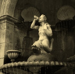 Tritonbrunnen, Santuário de Nossa Senhora dos Remédios, Lamego, Portugal, 1738 von Portuguese School