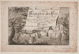 Titelblatt zur Reise von König Frederik V durch Dänemark und Norwegen 1749 von Poul Isac Grønvold