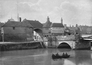 Sandwich: Die alte Brücke und das Barbican, um 1896 von Poulton and Co