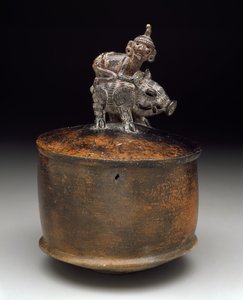 Gedeckter Schüssel mit einem Mann, der ein Pekari reitet, 250-550
