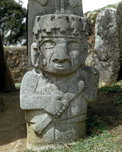 Megalithische Skulptur eines Kriegers von Pre Columbian Pre Columbian