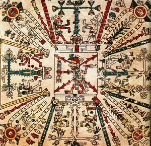 Aztekengott Xiuhtecuhtli. Der Codex Fejérváry-Mayer, 15. Jahrhundert von Pre Columbian art