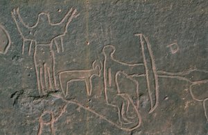 Menschliche Figuren und Tiere (Felsmalerei)